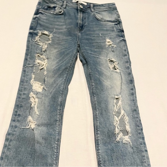 Zara Distressed Blue Jeans for Women Size 2 - Picture 7 of 16